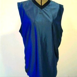 Nike Reversible Mesh shiny basketball Jersey mens L Blue tank top sleeveless